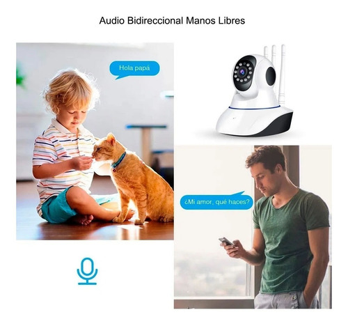 Camara Seguridad Wifi Ip360 Infrarrojo Sensor 3 Antena 1080p