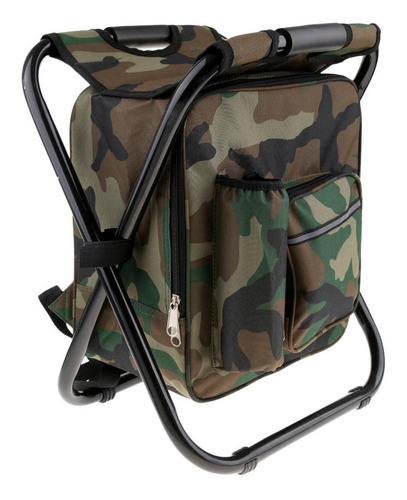 Silla De La Mochila Que Acampa Camuflaje