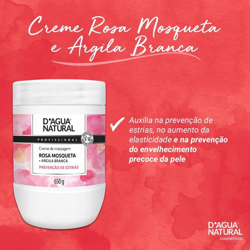 Creme Para Corpo D'agua Natural Profissional En Pote De 650ml/650g