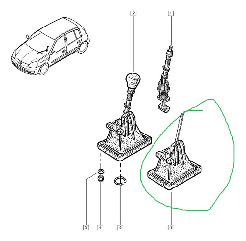 Palanca Cambios Renault Clio 2 Original