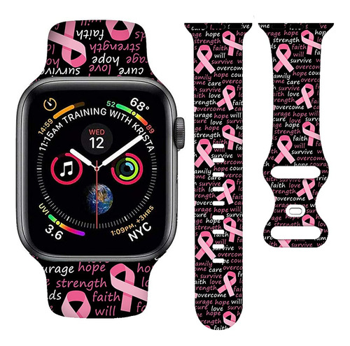 Bacdoilq Breast Cancer Awareness Smartwatch Bands Pink Ribbo