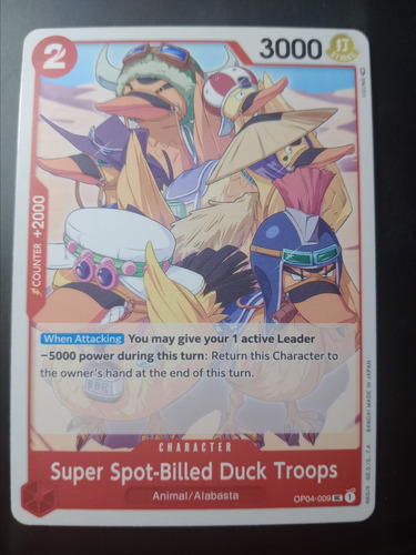 Super Spot-billed Duck Troops Op04 Carta One Piece Bandai