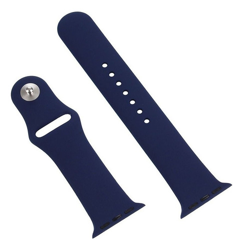 Pulseira De Silicone Para Relógio Smartwatch 42mm 44mm 45mm Cor Azul-escuro