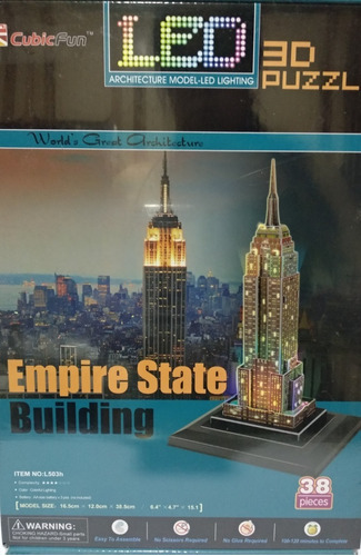 Rompecabezas 3d Empire State (con Luces Led)