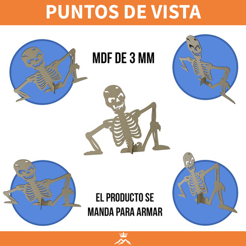 Kit De 2 Calaveras Día De Muertos Para Jardín Mdf 3 Mm