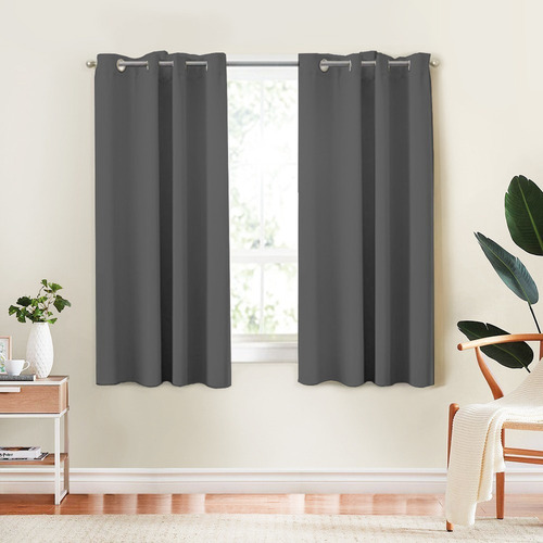 Y Cortinas Cortas Con Aros 2.00 X 1.35 M 2 Pzs