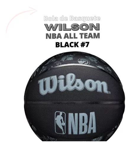 Bola Basquete Nba All Teams Black Tamanho 7 Idade 12 Anos + Cor Preto