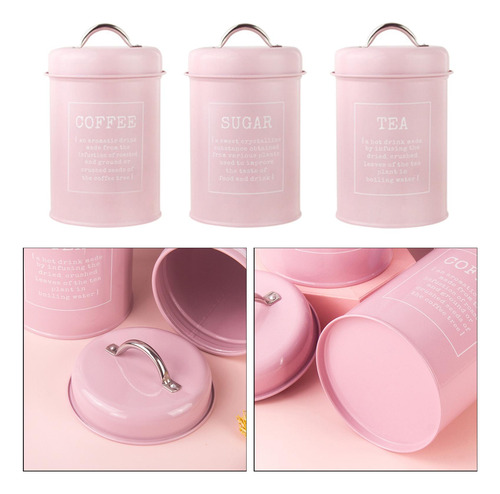 Juego De Recipientes De Cocina Con Tapas Café Té Azúcar