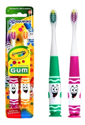 Escova De Dente Crayola Pip Squeaks - 2 Unidades - Gum