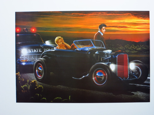 Poster Marilyn Monroe Y Elvis Presley Hot Rod