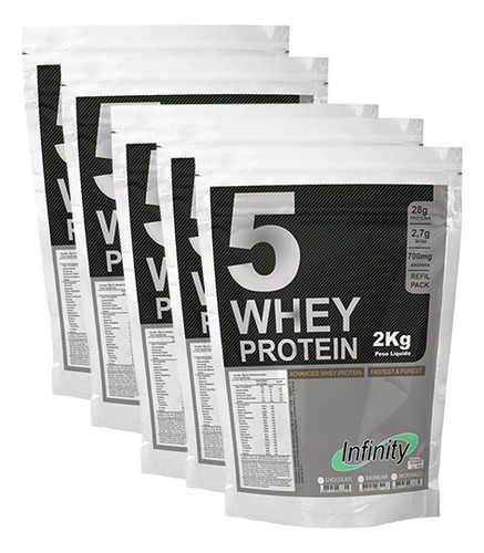 Kit 5 Wheys Protein 5w 10 Kilos Proten Wey Chocolate