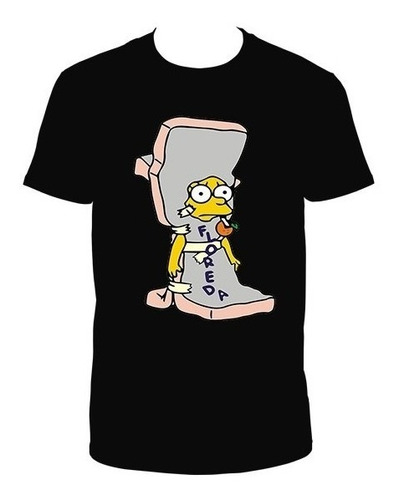 Polera Los Simpson Negra Algodon Lisa Disfraz Florida Unisex