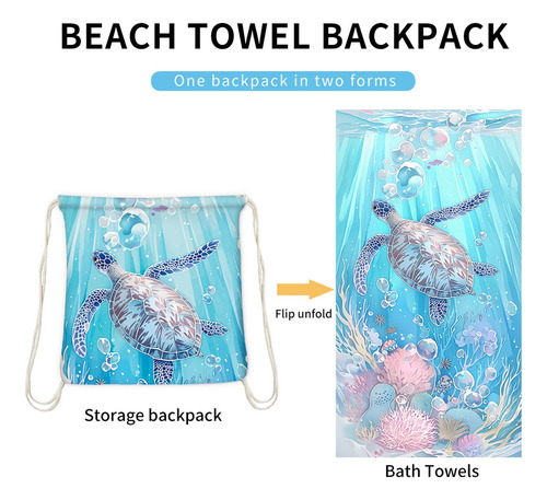 La Toalla De Playa Creativa Se Transforma En Una Mochila De