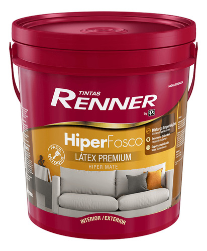 Pintura de látex hipermate de alta calidad, 18 litros, color blanco Renner