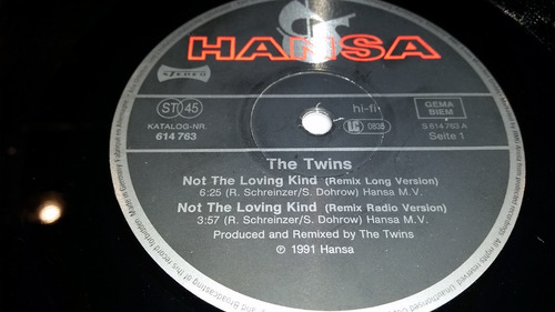 Twins Not The Loving Kind (remixed) Vinilo Maxi Germany 1991