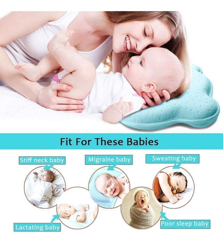 Imagen 2 de 8 de Almohada Bebe Memory Foam Almohada Prevenir Cabeza Plana