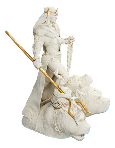 Estátua Hades - Deus Dos Mortos - Estatueta Imagem Plutão Cor Cor Mármore Dourado