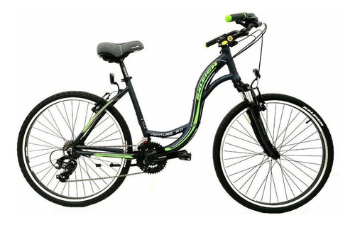 Bicicleta urbana Raleigh Venture 3.0 R26 16" 21v frenos v-brakes cambios Shimano Tourney TX51 y Shimano Tourney TY300 color negro/verde con pie de apoyo  