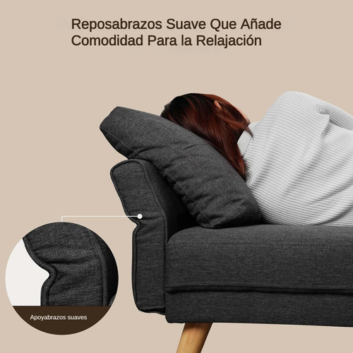 Porik Sofá Cama Sillón De 3 Plazas Con 3 Cómodas Almohadas