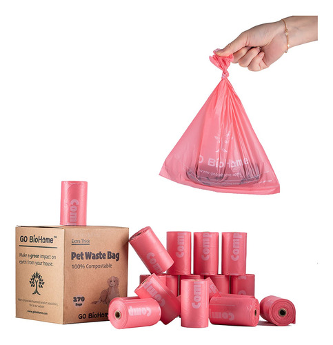 Bolsas Compostables Para Excrementos De Perro Go Biohome, 18