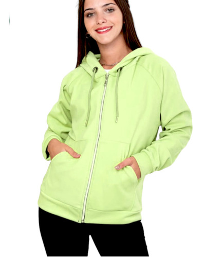 Campera Canguro Dama Hoodie Tela Super Suave Cierre Campucha