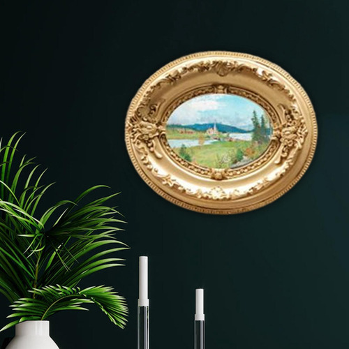 Marco De Fotos En Relieve Pantalla De Mesa De Oval