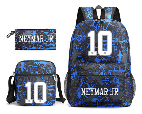 Mochila Escolar Neymar Brazil De 3 Piezas