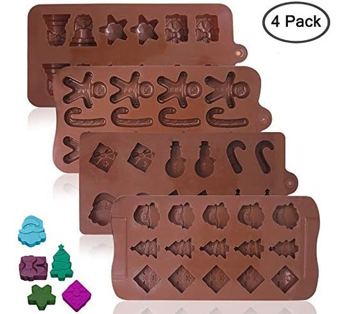 Moldes De Silicona Para Dulces De Chocolate, 4 Paquetes De M