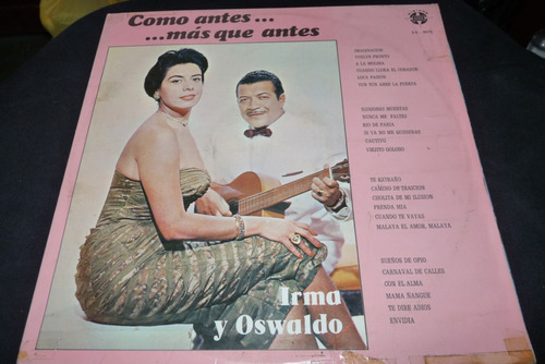 Jch- Irma Y Oswaldo Como Antes Album Doble Lp Criollo