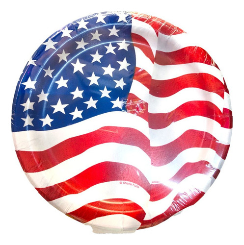 6 Platos De Papel Pequeños Tema Bandera De Usa, 4 De Julio