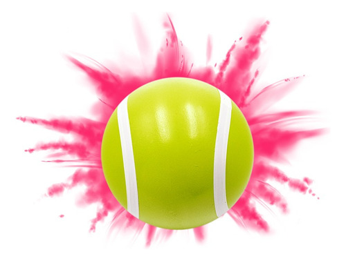 Pelota De Tennis Gender Reveal De Polvos Holi Rosa Fresa