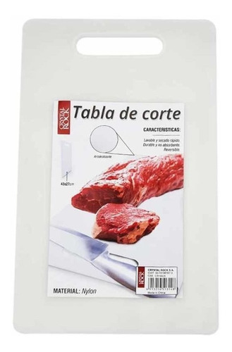 Tabla De Picar O De Corte Plastica 37x23 Cm Blanca Multiuso