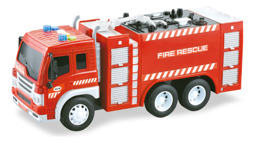 Caminhão De Bombeiros City Rescue Sons E Luzes Fricção Cor Vermelho Personagem Bombeiro