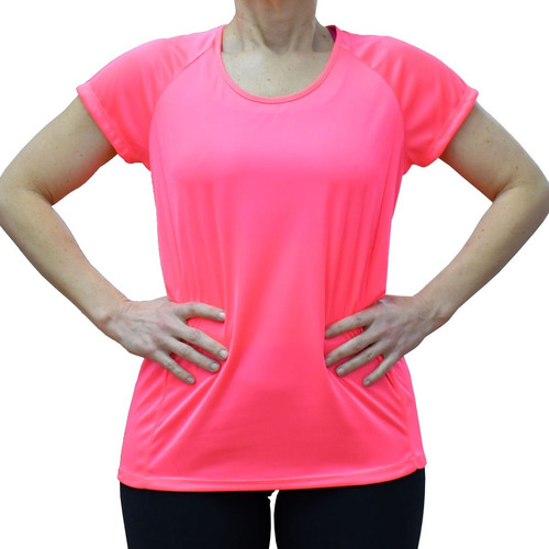 Remera One Step C/recortes Mujer Fluo Running Rc Deportes