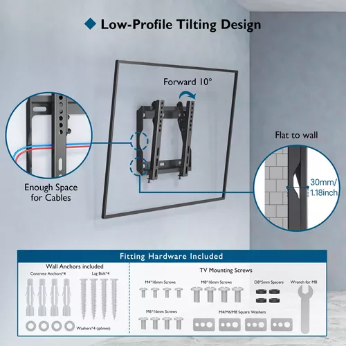 Bontec Soporte De Pared De Tv De Perfil Bajo Para La Mayora
