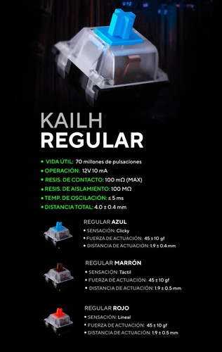 Kit Switches Para Teclado Vsg Kailh Regular Blue Teclado Azul