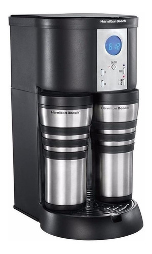 Cafetera Hamilton Beach Stay or Go 45237 automática negra y plata de goteo 110V