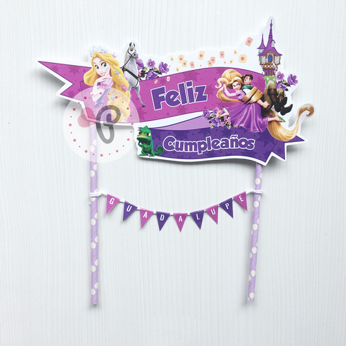 Topper Para Tortas Rapunzel Enredados Adorno Torta Pincho