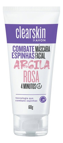 Máscara Facial Clearskin Argila Rosa 60g Avon Tipo de pele Todo tipo de pele