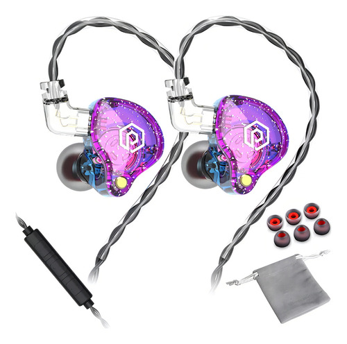 Fone In‑Ear Gamer Popcorn Bass X8 Pro Roxo com Microfone com Fio