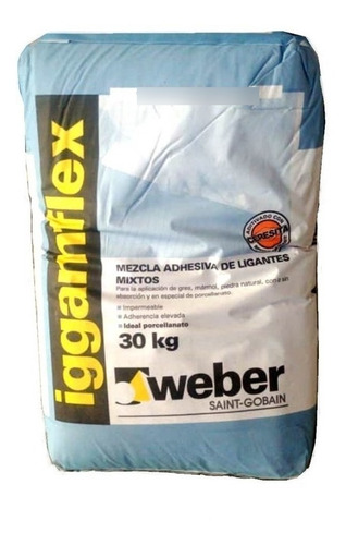 Pegamento Weber Iggamflex Gris X30kg