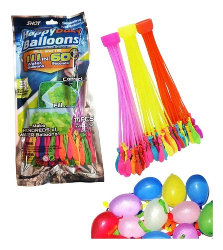 111 Bexiga Balão 3 Conector Enchedor De Água Gincana Guerra