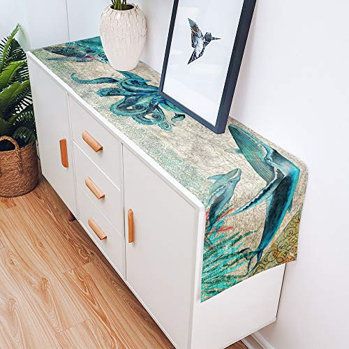Sea Table Runner-cotton Linen-long 108 Inche Beach Dresser