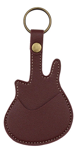 Soporte De Púas De Guitarra Portátil De Cuero Pu Para Rojo