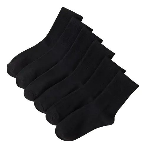 comprar Pack 12 Pares Calcetines Largos Negros Lisos De Bamboo