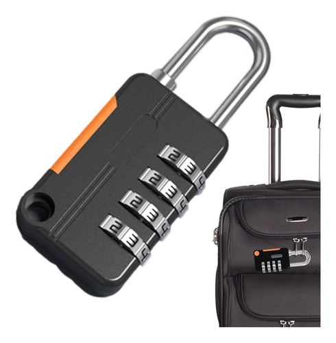 Mini Candado Para Seguridad Con Combinación De 4 Números Color Negro