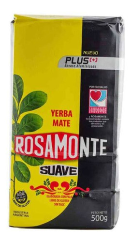 Pack X5 Yerba Mate Paquete 500 Gr Rosamonte Suave Plus