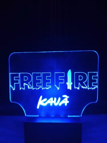 Luminária Abajur Led Free Fire Personalizada Com Seu Nome