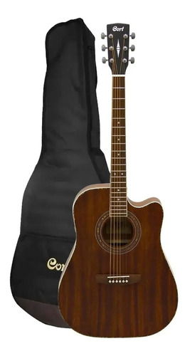 Violão Cort Aço Ad880 Mce Elétrico Mahogany Com Capa