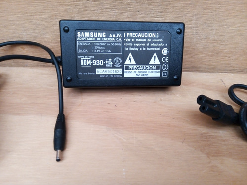 Cargador P/ Videocamara Samsung 8.4v. 1.5a. Mod. Aa-e6, Usad